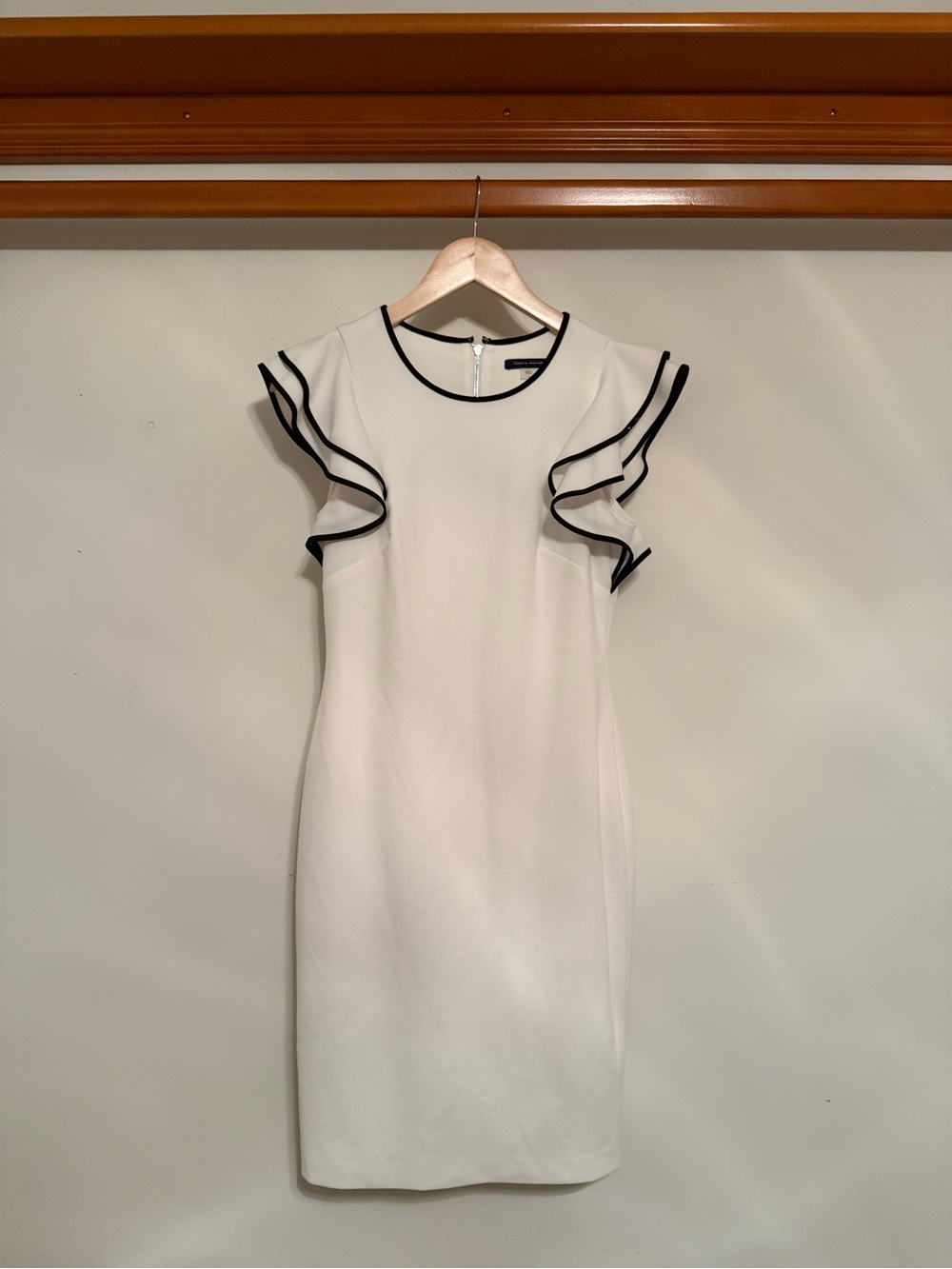 Tommy Hilfiger White Midi Dress with Black Trim